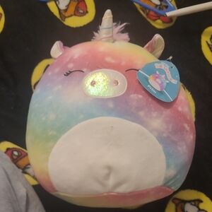 Squishmallows Pink and White Plush Narwhal